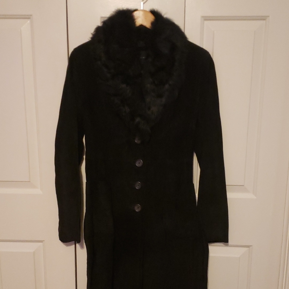 Banana Republic Shearling and Suede Coat